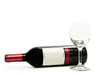 Image showing  red wine with wineglass