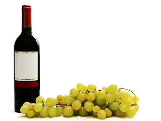 Image showing  red wine with vine