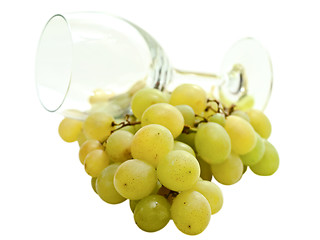 Image showing wineglass and grape