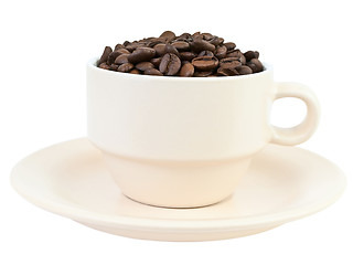 Image showing cup of coffee beans 