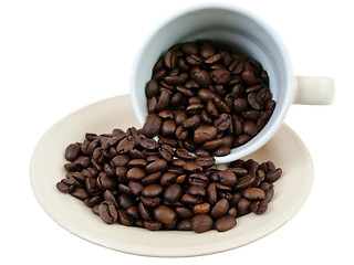 Image showing cup of coffee beans 