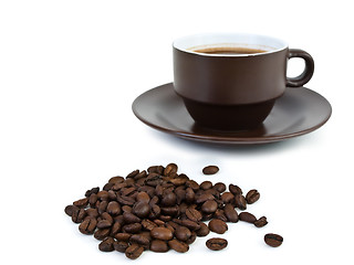 Image showing cup of coffee beans 