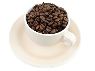 Image showing cup of coffee beans