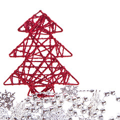 Image showing christmas tree with tinsel