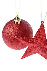 Image showing christmas ball and star