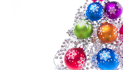 Image showing christmas balls with snowflake symbols