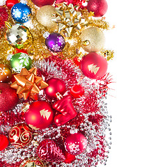 Image showing christmas balls and tinsel