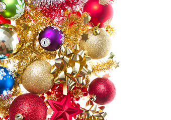 Image showing christmas balls and tinsel