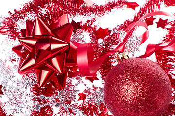 Image showing ball with ribbon and tinsel