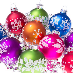 Image showing christmas balls with snowflake symbols