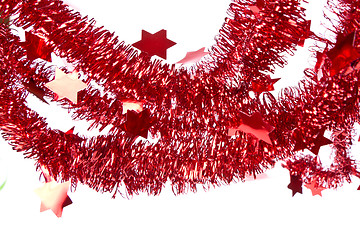 Image showing red tinsel