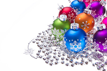 Image showing christmas balls with snowflake symbols