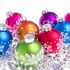 Image showing christmas balls with snowflake symbols