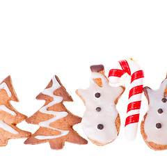 Image showing ginger snowmen with christmas decoration