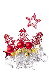 Image showing christmas decoration with trees and balls