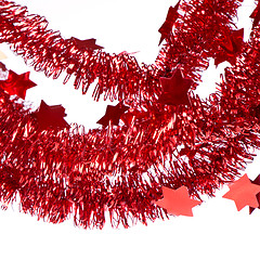 Image showing red tinsel