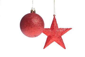 Image showing christmas ball and star