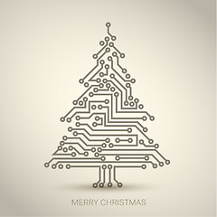 Image showing Vector christmas tree from digital circuit