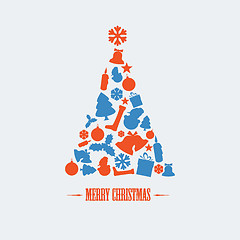 Image showing Vintage Vector christmas tree