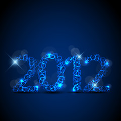 Image showing Vector blue New Year card 2012