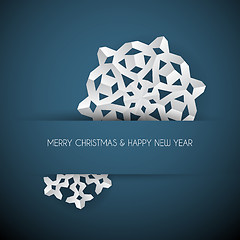 Image showing Vector white paper christmas snowflake