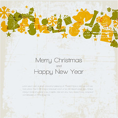 Image showing Vintage vector christmas card