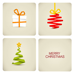 Image showing Simple vector christmas decoration made from paper