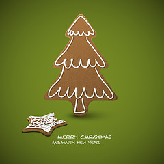 Image showing Vector Christmas card - gingerbreads with white icing