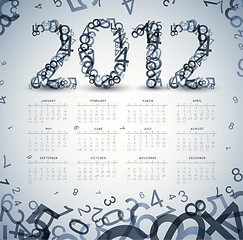 Image showing Vector Vintage retro calendar 2012