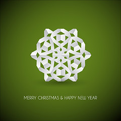 Image showing Vector white paper christmas snowflake