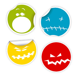Image showing Set of Halloween smiles labels