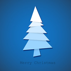Image showing Simple vector christmas tree made from pieces of paper