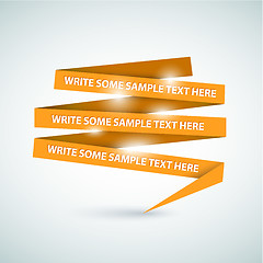 Image showing Vector Orange speech bubble made from paper