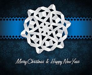 Image showing Vector white paper christmas snowflake