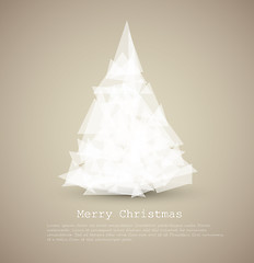 Image showing Vector modern card with abstract white christmas tree