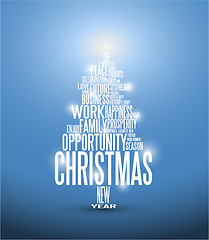 Image showing Vector Abstract christmas card with season words