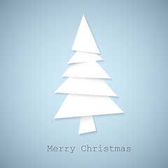 Image showing Simple vector christmas tree made from pieces of paper