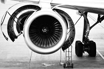 Image showing aircraft engine maintenance