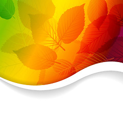Image showing Autumn abstract rainbow floral background 
