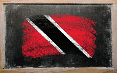 Image showing flag of trinidad and tobago on blackboard painted with chalk  