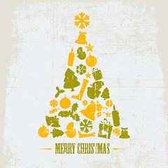 Image showing Vintage Vector Grunge Christmas tree