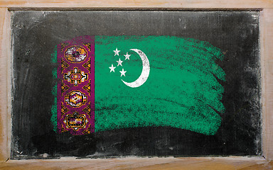 Image showing flag of turkmenistan on blackboard painted with chalk  