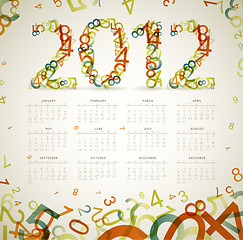 Image showing Vector Vintage retro calendar 2012