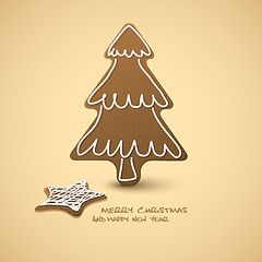 Image showing Vector Christmas card - gingerbreads with white icing