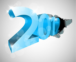 Image showing New Year 2012 coming from the big hole