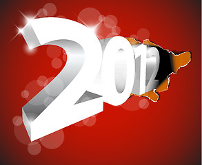 Image showing New Year 2012 coming from the big hole