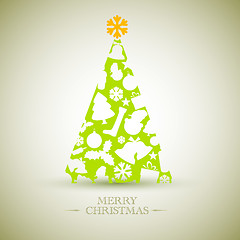 Image showing Vintage Vector christmas tree