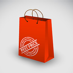 Image showing Red shopping bag icon