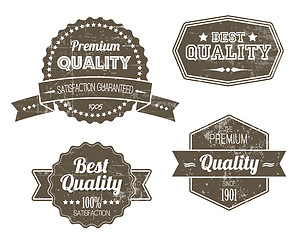 Image showing Old dark retro vintage grunge labels