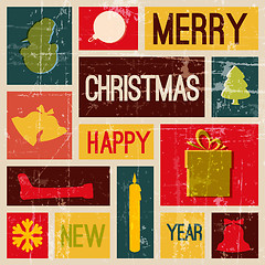 Image showing Vector Vintage vector christmas card